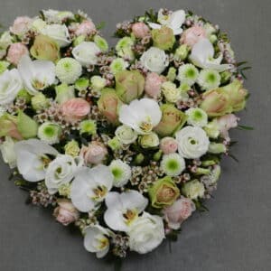 gesloten hart pastel met orchidee